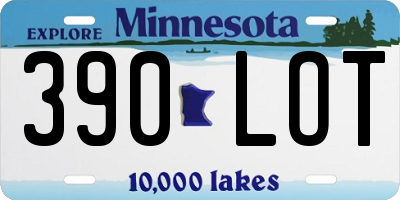 MN license plate 390LOT