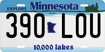 MN license plate 390LOU