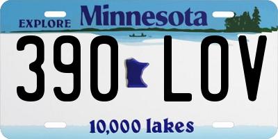 MN license plate 390LOV