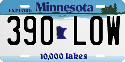 MN license plate 390LOW