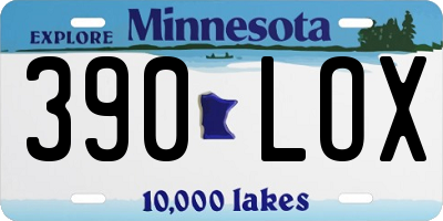 MN license plate 390LOX