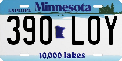 MN license plate 390LOY