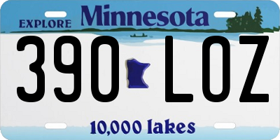 MN license plate 390LOZ