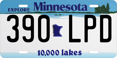 MN license plate 390LPD