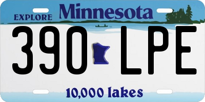MN license plate 390LPE