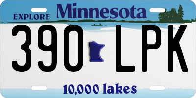 MN license plate 390LPK