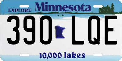 MN license plate 390LQE