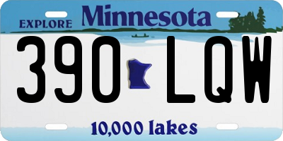 MN license plate 390LQW