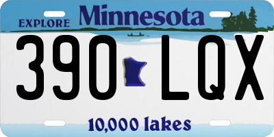 MN license plate 390LQX