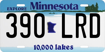 MN license plate 390LRD