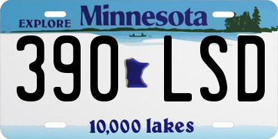 MN license plate 390LSD