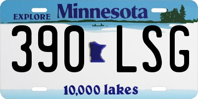 MN license plate 390LSG