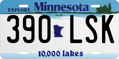 MN license plate 390LSK