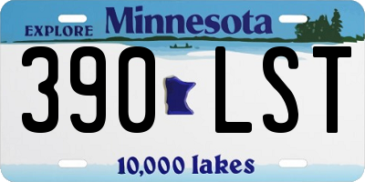 MN license plate 390LST