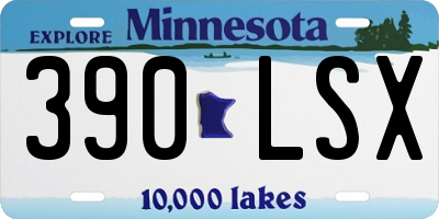 MN license plate 390LSX