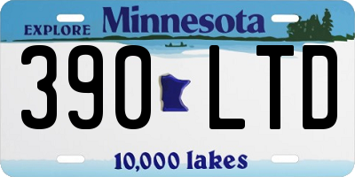 MN license plate 390LTD
