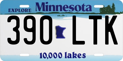 MN license plate 390LTK