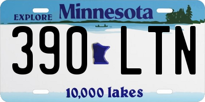 MN license plate 390LTN