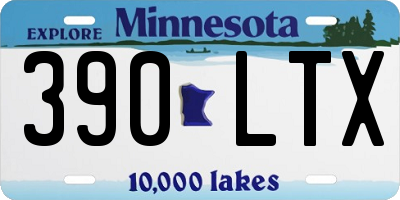 MN license plate 390LTX