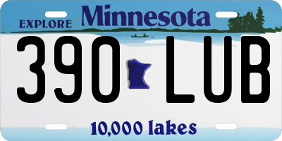 MN license plate 390LUB