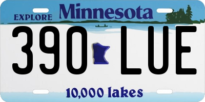 MN license plate 390LUE