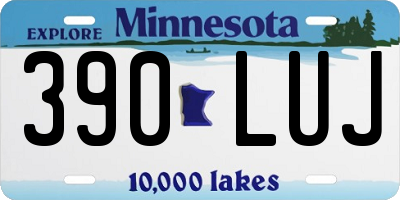 MN license plate 390LUJ