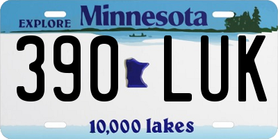 MN license plate 390LUK