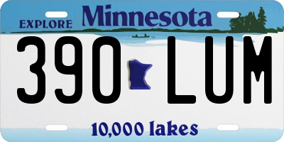 MN license plate 390LUM