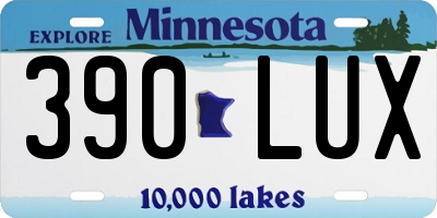 MN license plate 390LUX