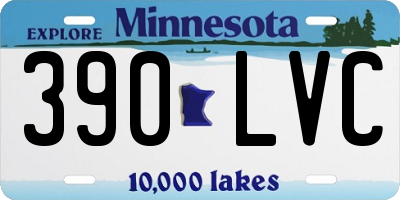MN license plate 390LVC