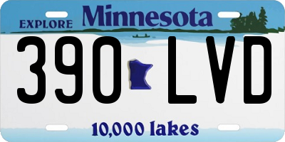 MN license plate 390LVD