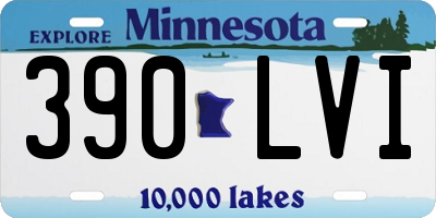 MN license plate 390LVI