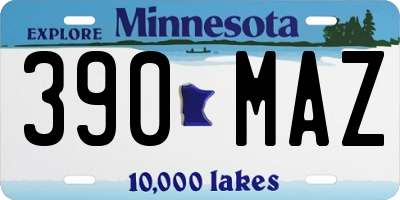 MN license plate 390MAZ