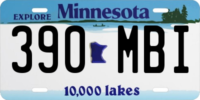 MN license plate 390MBI