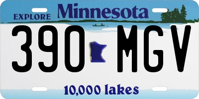 MN license plate 390MGV