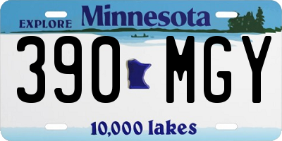 MN license plate 390MGY