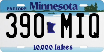 MN license plate 390MIQ