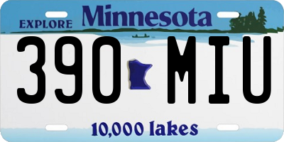 MN license plate 390MIU