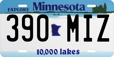 MN license plate 390MIZ