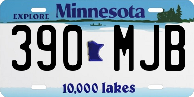 MN license plate 390MJB