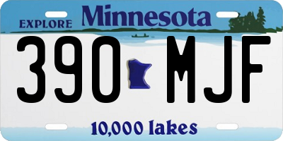 MN license plate 390MJF