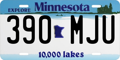 MN license plate 390MJU
