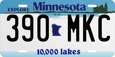 MN license plate 390MKC