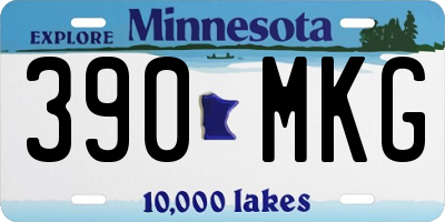MN license plate 390MKG