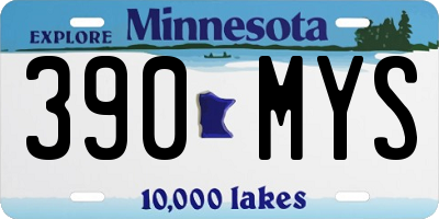 MN license plate 390MYS