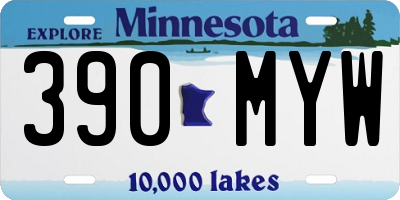 MN license plate 390MYW