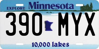 MN license plate 390MYX