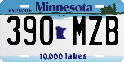 MN license plate 390MZB