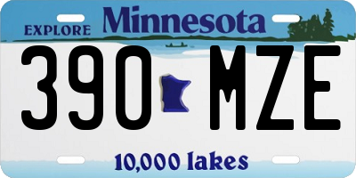 MN license plate 390MZE