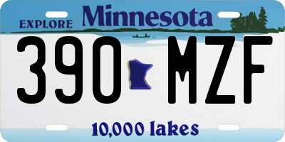 MN license plate 390MZF